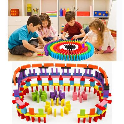120/240 Adet Domino Blokları Renkli Ahşap Domino Seti Oyuncak Çocuk Yapboz Noel Doğum Günü Hediyeleri İçin