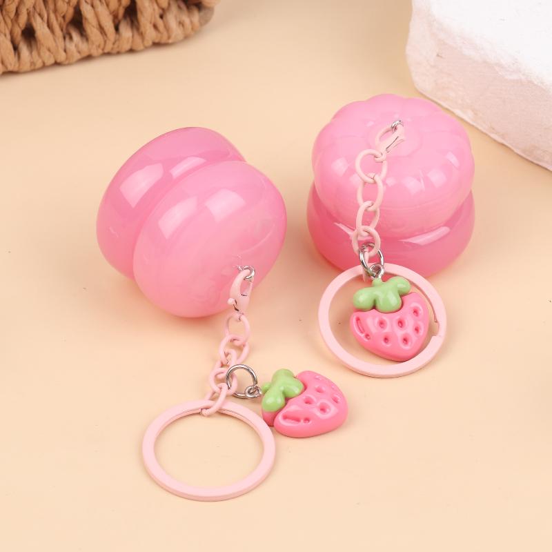1Pcs 5G Mini Empty Plastic Lip Mask Jars With Keychain Pendant Lip Balm Cans Cream Lip Balm Containers Lipstick Makeup Container