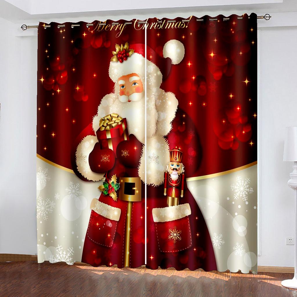 Winter Lakeside Snow Scenery Window Curtains for Living Room Kitchen Curtain Bedroom Decorative Windows Drapery Curtain Panels