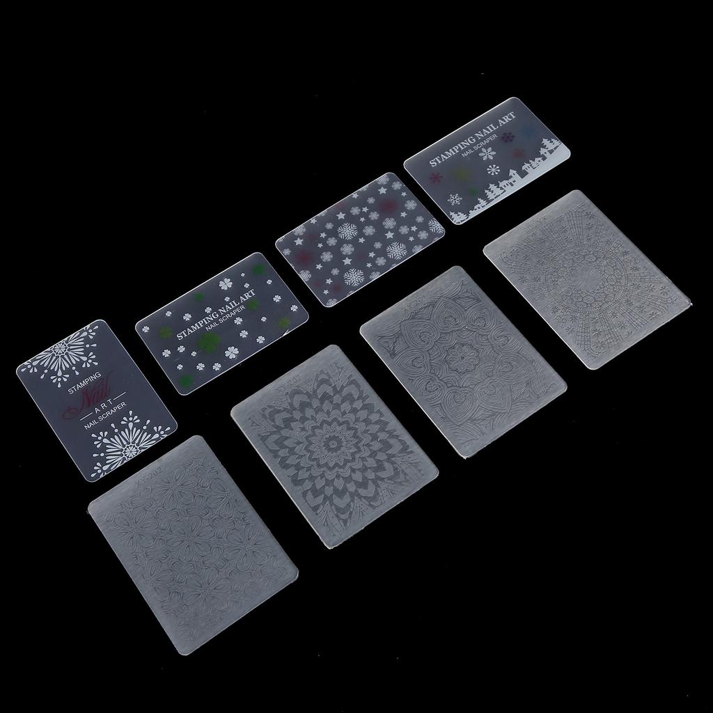 4Sets Manicure Art Stampers Silicone Stamp Pens Double Ended W/Nail Seal Plate for Home Nail Salon