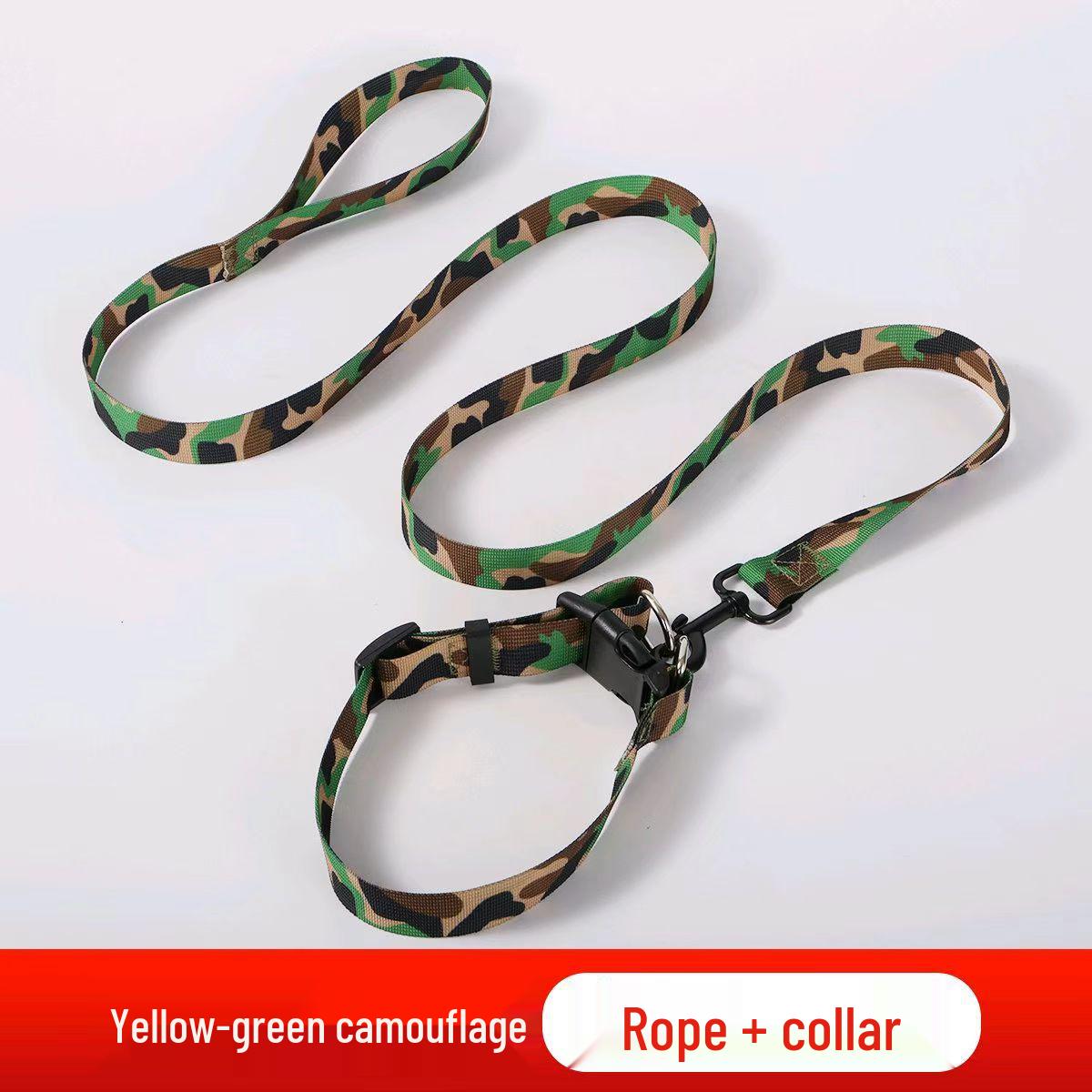 

All-Terrain Camouflage Pet Leash Set for Medium & Small Dogs: Golden Retriever, Corgi, Shiba Inu, German Shepherd 1.5m Length-2cm Width (Neck 27-40cm)