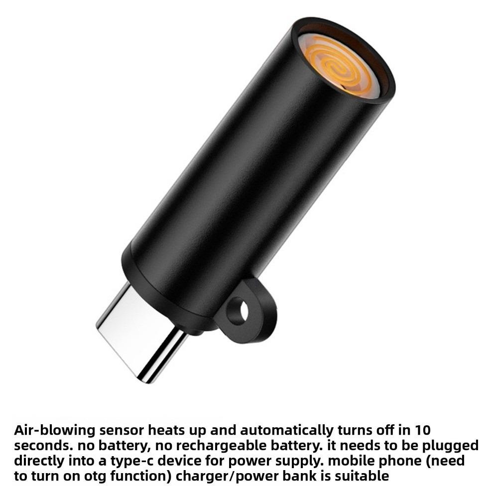 Flameless Type-C Cigarette Lighter Windproof No Need Charging Portable USB-C Lighter Safe Electric Blowing Air Lighter