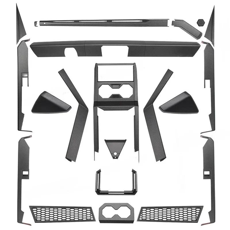 Whole Car Trim Accessories for Tesla Cybertruck 2025 Central Control Protective Sticker Rear Water Cup Panel Decorative Strips