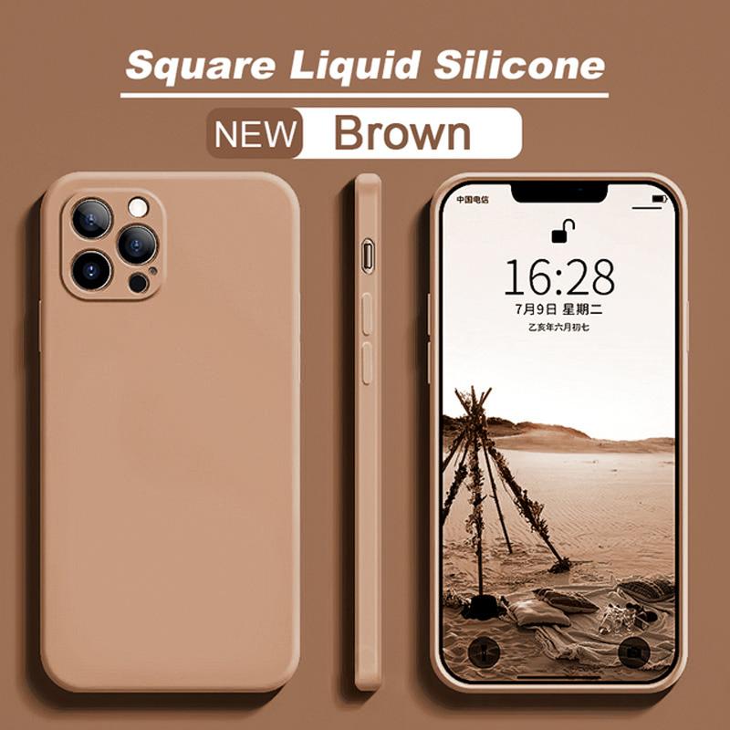 Square Liquid Silicone Phone Case For iPhone 14 Pro Max 13 11 12 Mini XR XS 7 8 Iphone 15 Pro Max Shockproof Back Cover