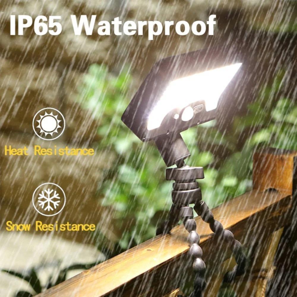 Flexibles Oktopus-Stativ mit Bewegungssensor-Außenleuchte, Dual-Charging-Solar-Campinglicht, Einstellbarer Touch-Arm, Wohnmobil-, Garten- und Hofdekoration