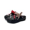 Crocs Classic clog EVA Black Wine Heart Beya Beach Bow Comfortable and Versatile Fashionable Retro Hole Shoes Unisex Black