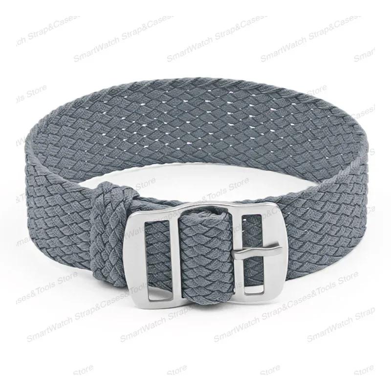 14mm 16mm 18mm 20mm 22mm Perlon Woven Nylon Watchbands Fabric Bracelet Military Men Watch Strap Metal Buckle Black Blue Band