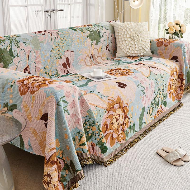 Американский Ретро Пасторальный Стиль Цельный Чехол для Дивана Пылезащитный Противоскользящий Декор Домашнее Диванное Полотенце Летние Универсальные Чехлы для Дивана