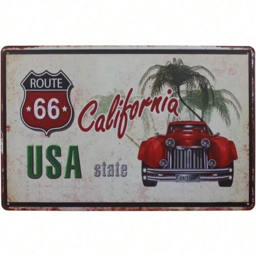 Metal Wall Art Route 66 Vintage Sign Garage Highway Decor