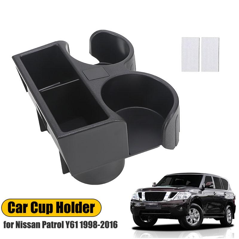

Water Cup Holder Drink Bottle Can Cup Support With USB /PD Connector Port For Nissan Patrol Y61 1997-2016 FYE727069 FYE727068 чёрный