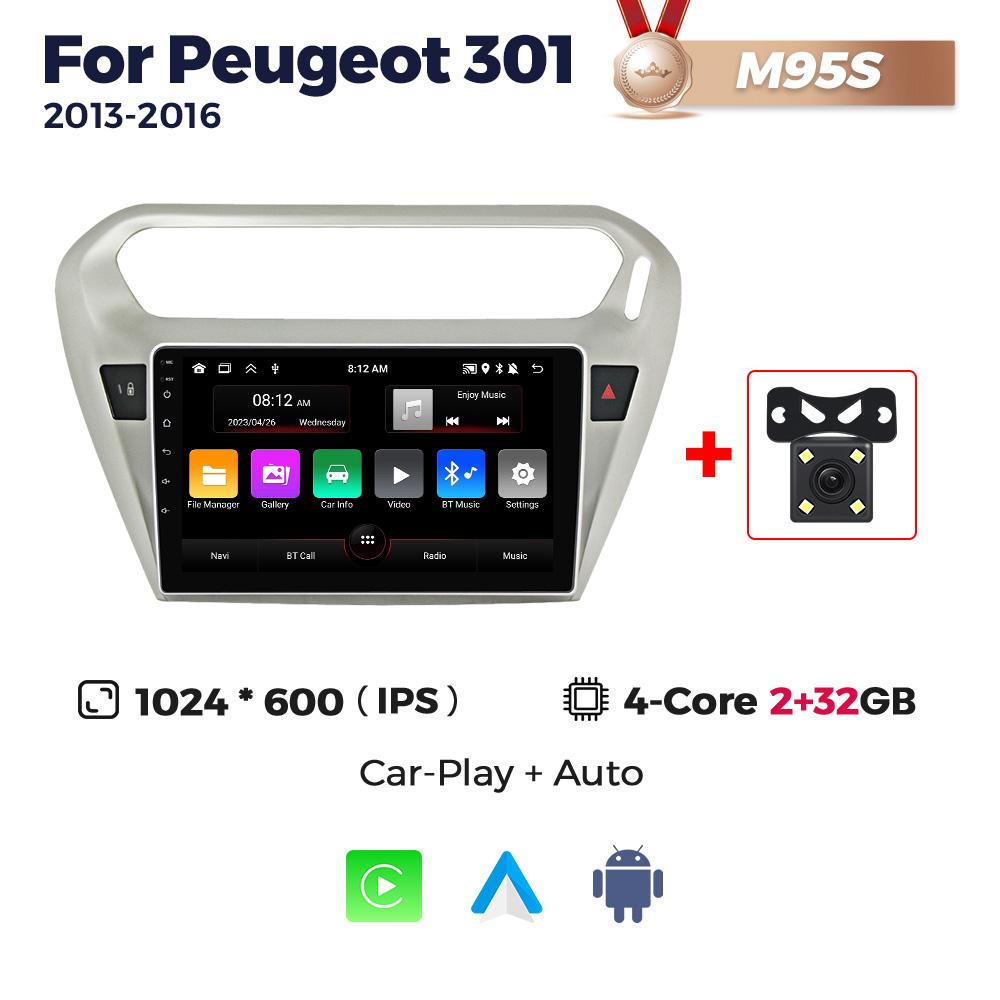 8G+256G Android Car Radio Multimedia Video Player For Peugeot 301 Citroen Elysee 2013-2016 GPS Wireless Carplay Auto 2Din Audio