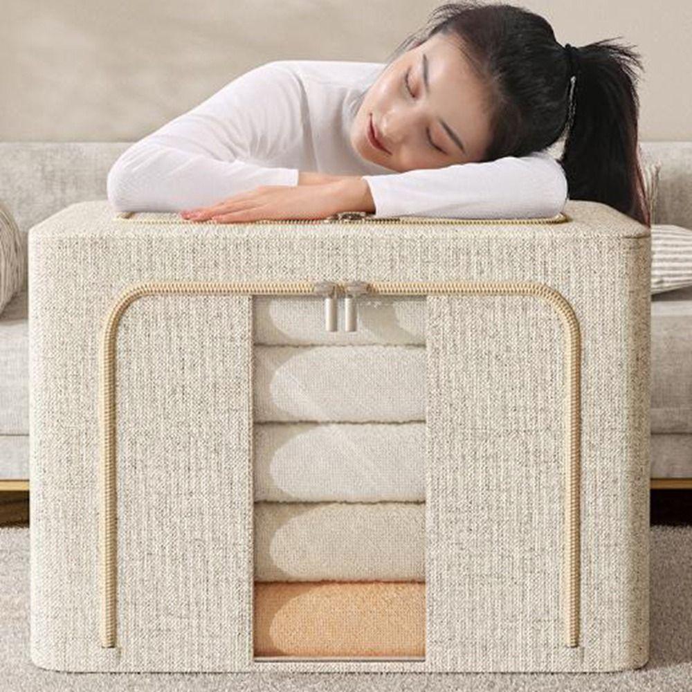 Dust-proof Clothes Storage Bins Folding Clothing Sorting Box Quilt Organizer Box Blanket