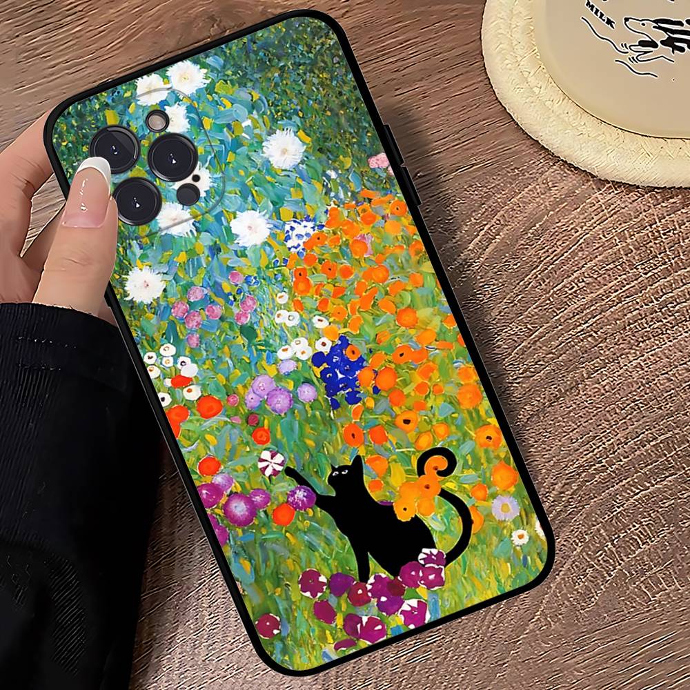 

Funny Cats Van Gogh Phone Case For IPhone 16 17 Air 15 14 13 12 11 Pro Max 16E Plus Fundas iPhone 16 plus