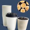 Disposable Coffee Cups Insulation Double-Layer European Style Simplicity Paper Cup with Lid Hollow Insulated Milk Tea Cup Family Party Coffee Shop Use