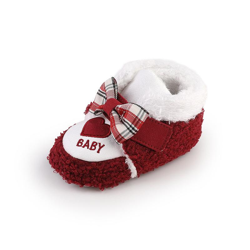 Warm Cartoon Velvet Baby Toddler Shoes for 0-1 Year Olds