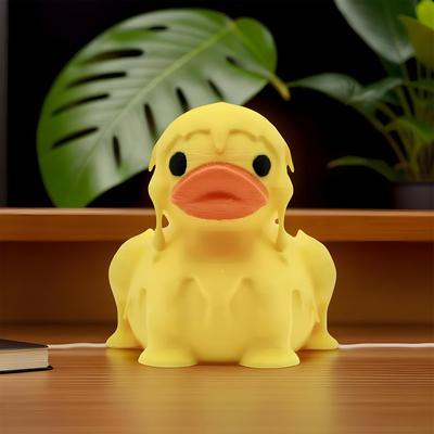 Duck Figure Melting Yellow Duck Animal Figurine Home Decor 3D Printed Statue Collectible Desk Ornament For Home Garden Table