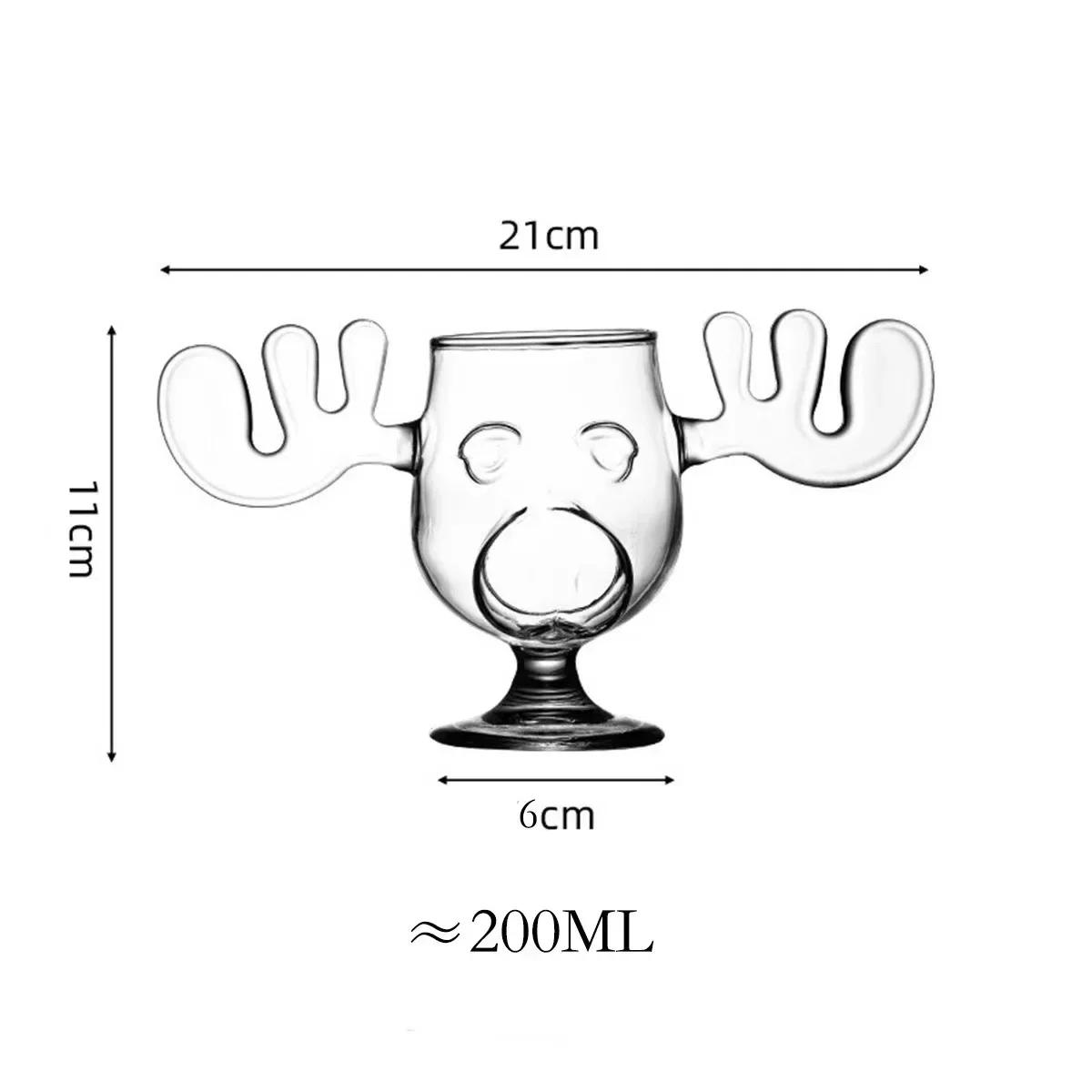 

Рождественская стеклянная кружка с рогами оленя, Санта-Клауса, кружки для тела, стеклянная кружка с изображением оленя, поделки, прозрачная стеклянная кружка для вина, молока, кофе, рождественский подарок 1PCS