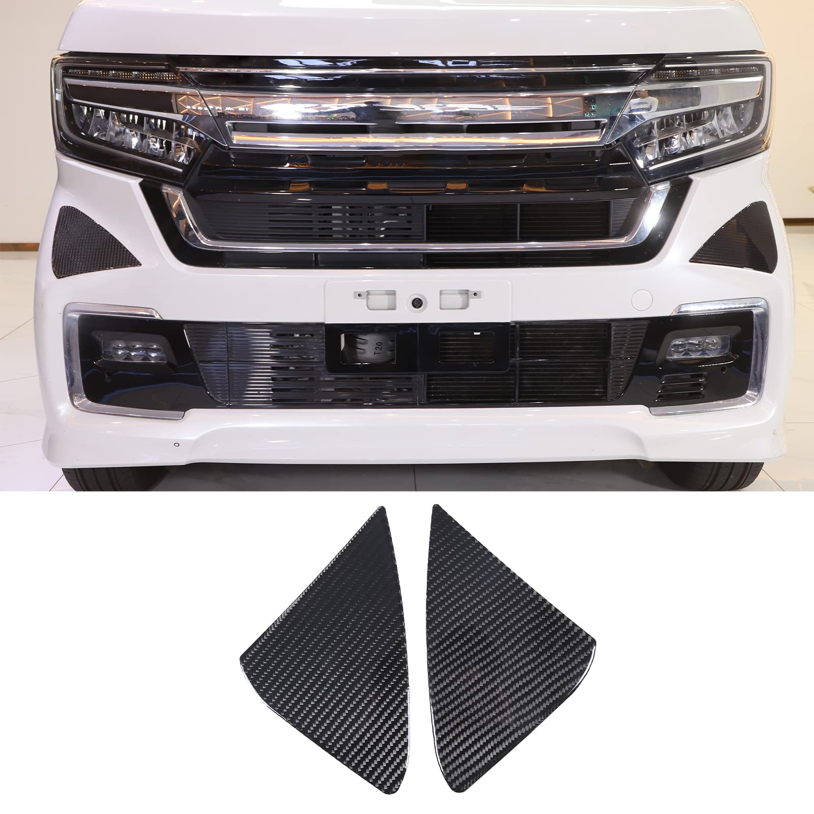 

DIYUCAR Наклейки декоративные на переднюю часть кузова автомобиля для Honda JF3 JF4 Передняя угловая панель Автомобильная мягкая углеволокно N-BOX 2017-2021, Наклейки, Аксессуары,