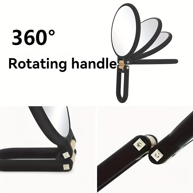 30X Magnifying Makeup Mirror, Handheld Double-Sided Folding Mirror, One Magnifying Glass and One Standard Glass, 360-Degree Rotating Adjustable Handle