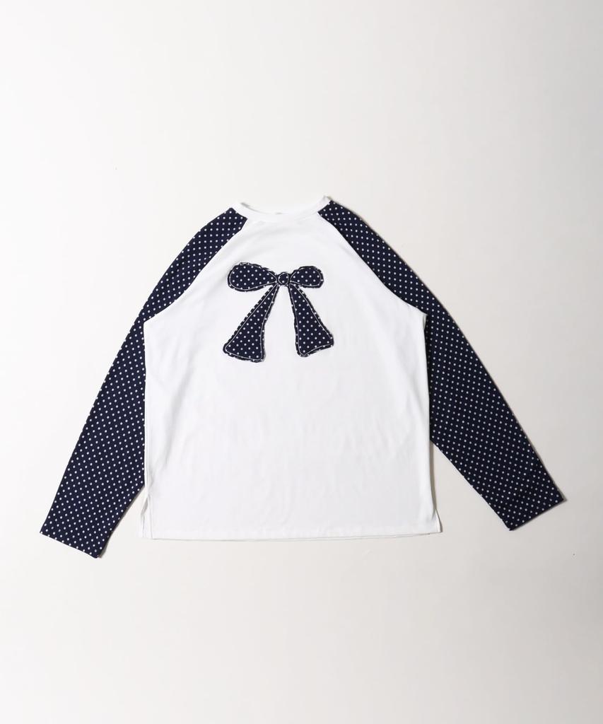 WEGO WC Punkt Raglan Patchwork Langarm Dunkelblau Damen T-Shirt,