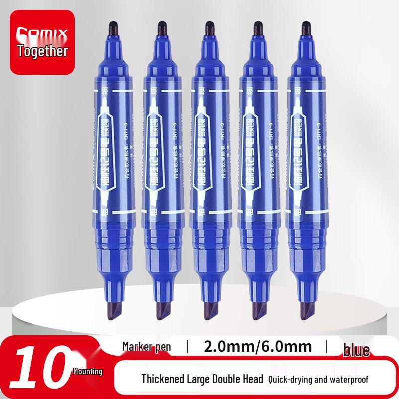 Qixin Dual-Tip Oil-Based Marker Pen (10-Pack)
