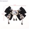 {Summer2} New Fabric Bowknot Brooches Rhinestone Tassel Bow Tie Female Shirt Collar Pin Vintage Corsage For Women Accessories