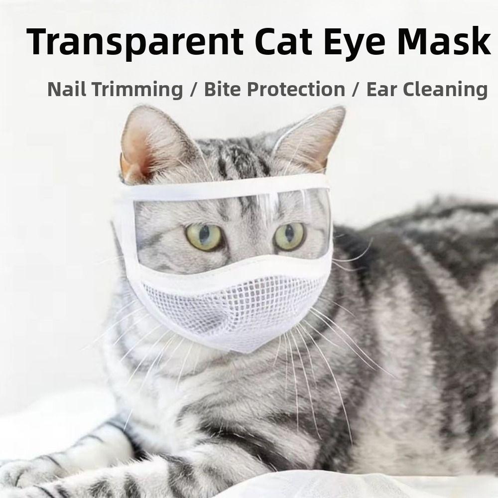 Transparent Cat Mouth Cover Adjustable Safety Protective Cover Pet Anti-Bite Muzzle Pet Supplies