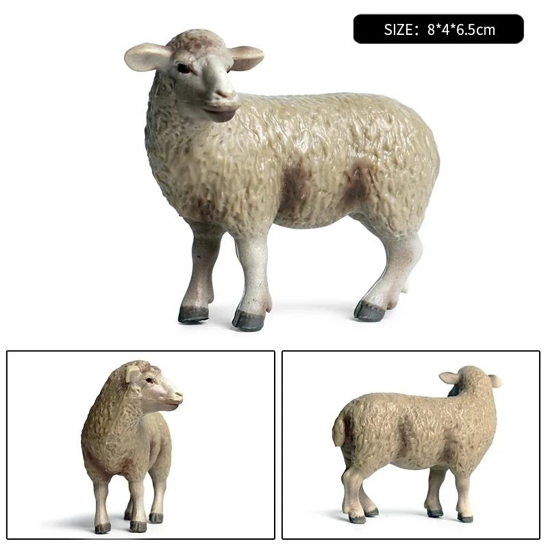 Oenux Clasic Animale de Fermă Simulare Oaie Capră Argali Antilopă Model Figurină de Acțiune Figurine Păsări de Curte Jucărie Drăguță Pentru Copil Cadou