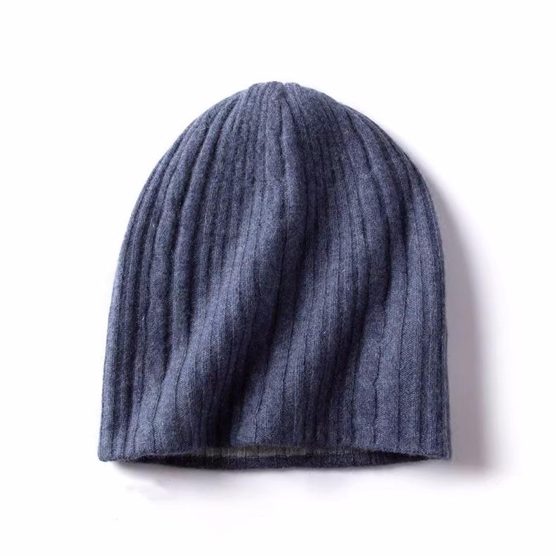 Selected Fine Merino Pure Wool Autumn and Winter Knitted Wool Hat Unisex Ear Protection Warm Cold Hat Trendy New