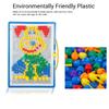 296PCS Colorful Mushroom Nails Pegboard Puzzle Set 3D Mosaic Jigsaw Game Building Blocks DIY Toys