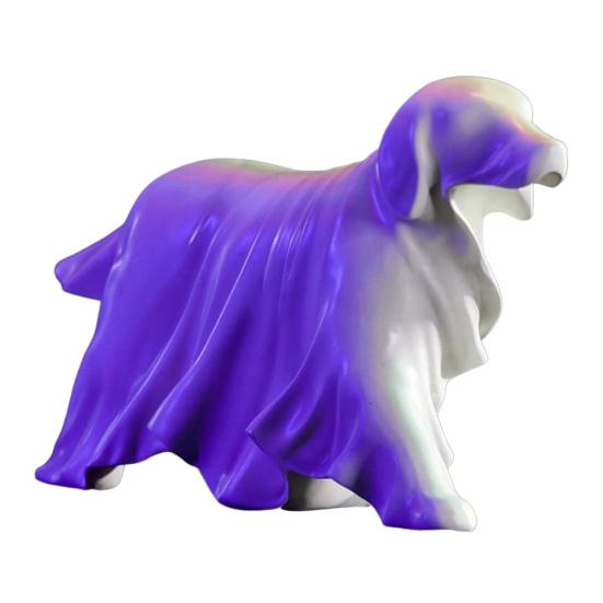 Halloween Ghost Dog Statue Spooky Resin Ghost Puppy Figurine Sculpture Holiday Party Home Office Desktop Decoration Ornament