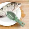 Escalador de pescado, práctico limpiador eliminador de escamas de pescado, raspador con forma de pez con contenedor de almacenamiento para cocina casera