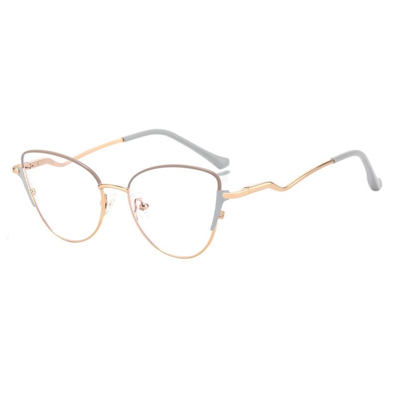 Cat-Eye Photochromic Glasses: Anti-Blue Light Metal Frame, Internet Celebrity Style