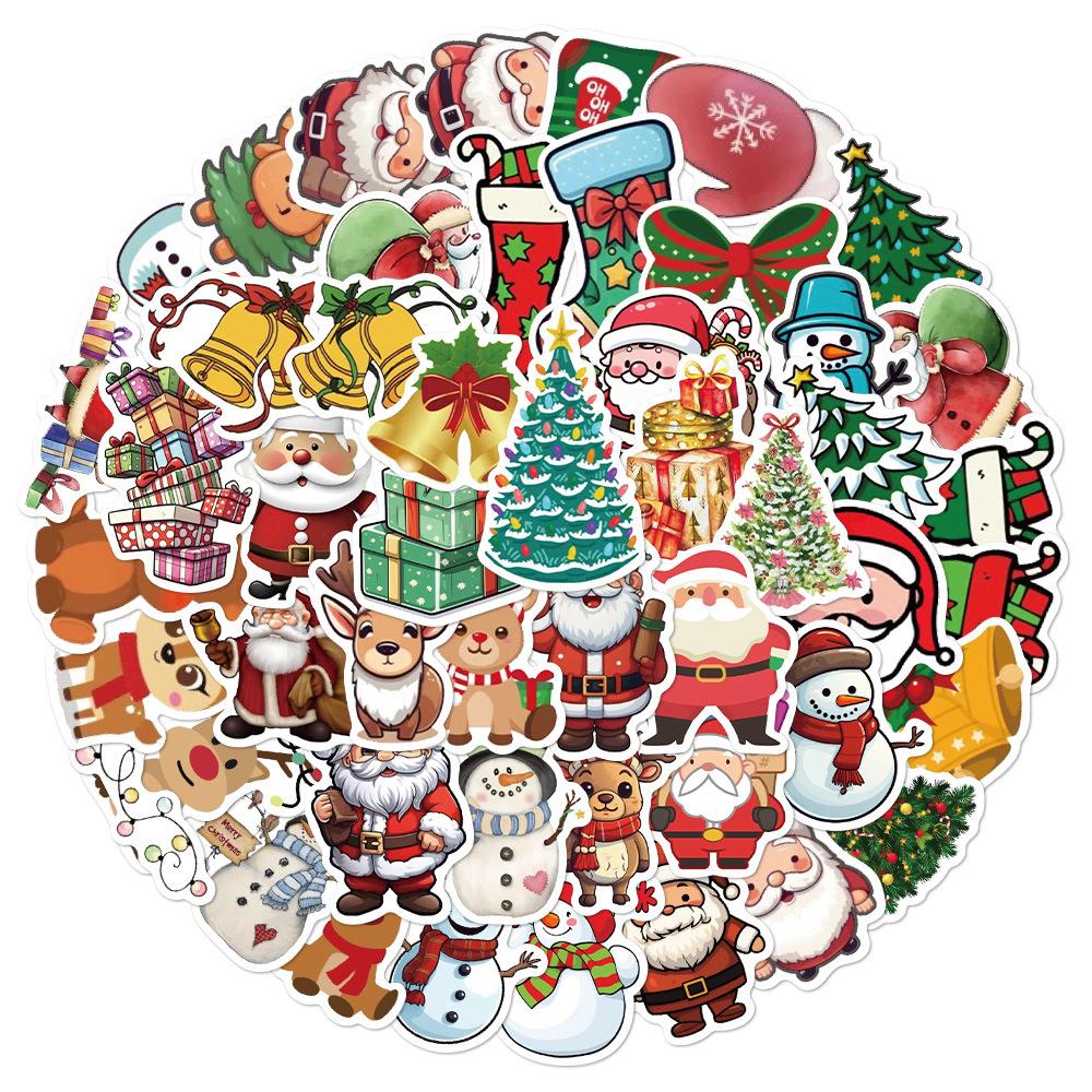 10/30/50pcs Cute Cartoon Winter Christmas Graffiti Stickers Aesthetic Decals Toys Waterproof DIY Phone Scrapbook Luggage
