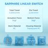 KiiBoom Linear 54gf Sapphire Mechanical Keyboard Switches with PC Stems, 5-Pin Keyboard Switches with Translucent PC Housing for DIY Gaming