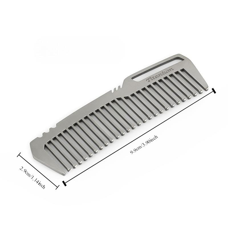 Compact Titanium Comb for Men - Lightweight EDC, Durable Stainless Steel Teeth, Non-Allergic Design for Everyday Grooming, Beard Grooming