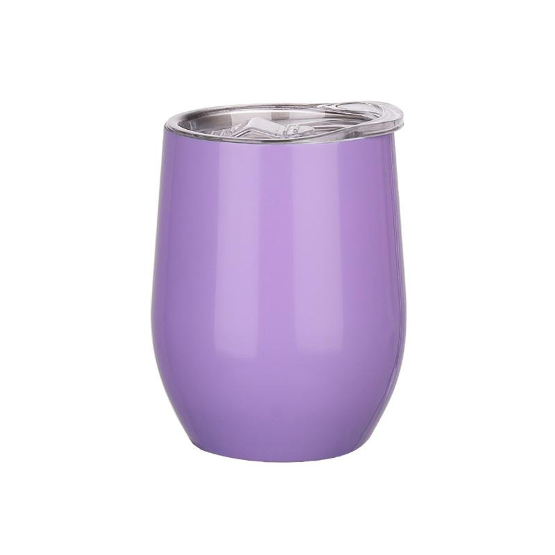 Cute Full Color Sprayed Office Vacuum Flask Coffee Mugs 10oz Double Wall Steel Egg Shape Water Cups