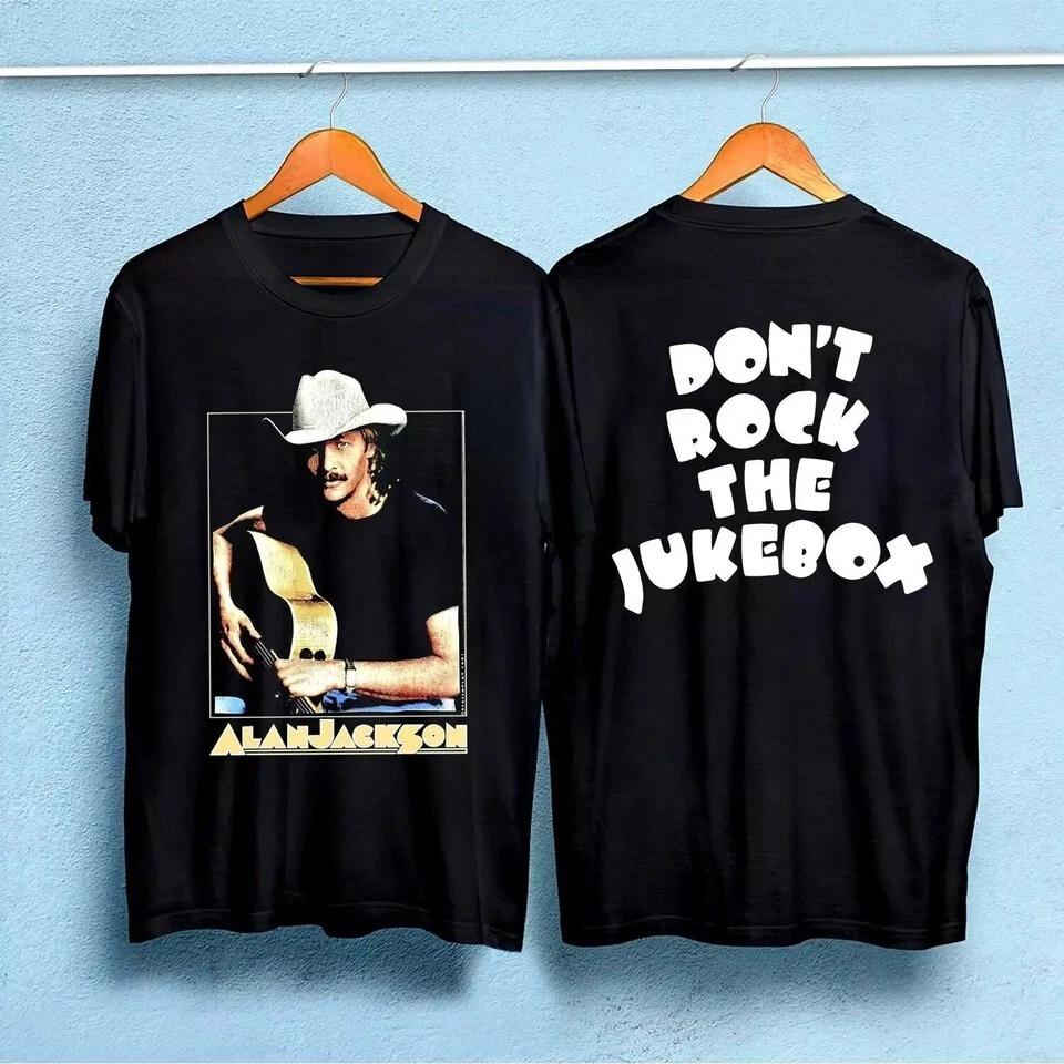 

ALAN JACKSON Tour 1991 T-Shirt, Don t Rock The Jukebox 2 Side Black TShirt 3XL