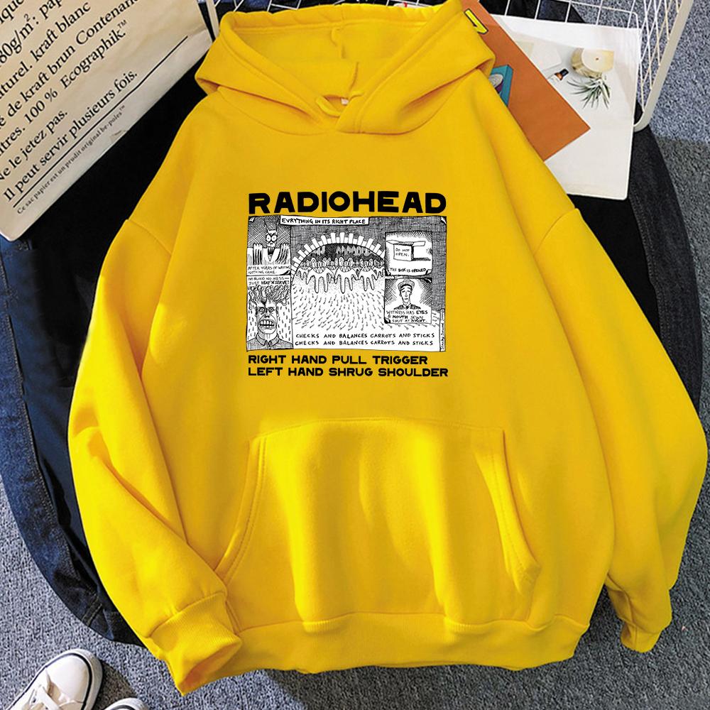 Fashion Radiohead Hoodie for Men/Women Rock Band Music Fans Sweatshirts Oversized Graphic Clothes Harajuku Couple Sweatshirt