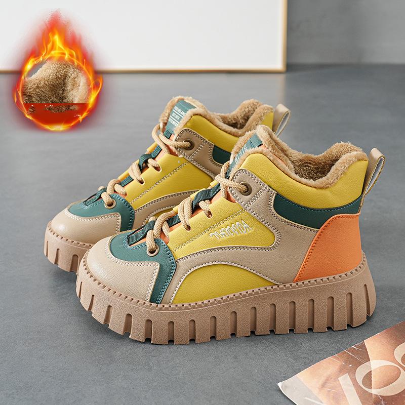 

Зимние кроссовки для женщин, платформа, спортивные, зимние ботинки, женские, комфорт плюс, плюшевые, теплые, обувь для скейтборда, женские, высокие, спортивные ботинки 39EU/CN40 жёлтый
