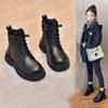 Children's Soft Leather Martin Boots: Autumn/Winter Girls' Fashion, Warm Velvet, British Style, Ankle Boots for Girls.