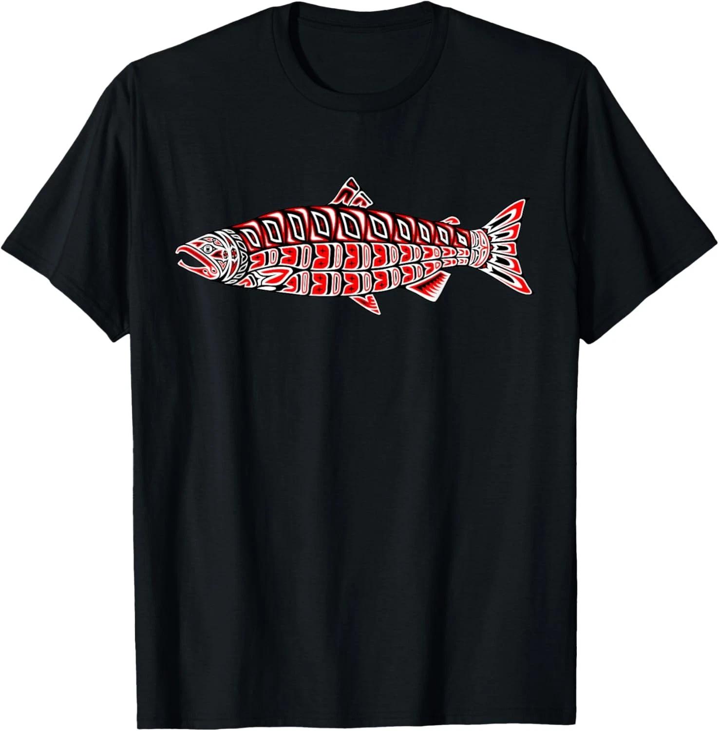 Salmon Native American Indian Pacific Northwest Coast COHO Gift Unisex T-Shirt M
