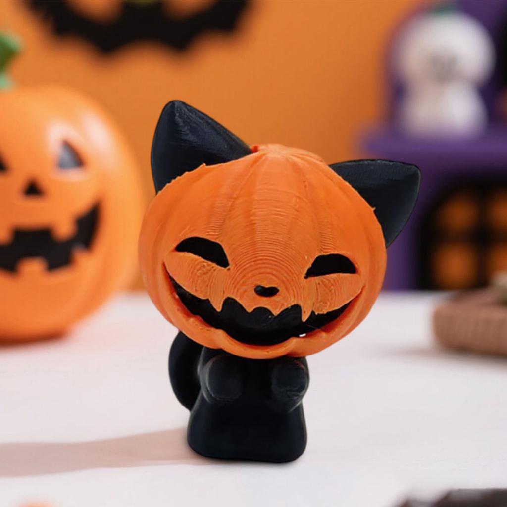 Halloween Pumpa Katt 3D-utskrift Festleksak Dekorationstillbehör Ornament Festlig Atmosfär Layout Rekvisita Pumpa