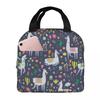 Alpaca Cartoon Patroon Geïsoleerde Lunchtas voor Kinderen School Koeltas Thermische Voedseldoos Draagbare Lunchboxen Container