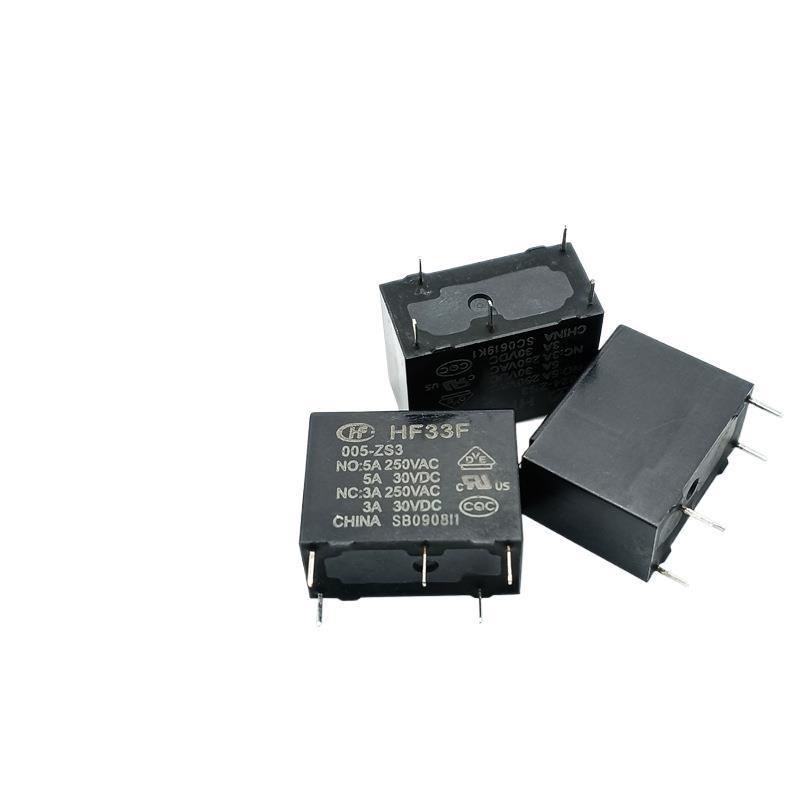 Hongfa Relay HF33F 5-pin 10A SPDT, Models: 005-ZS3, 012-ZS3, 024.