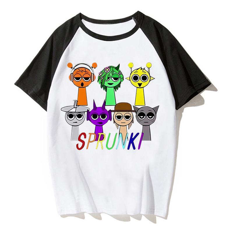2025 Caliente Niños Sprunki Camiseta Moda Infantil Casual Dibujos Animados Incredibox Camisetas Niños Cuello Redondo Manga Corta Ropa de Verano para Bebé Niña