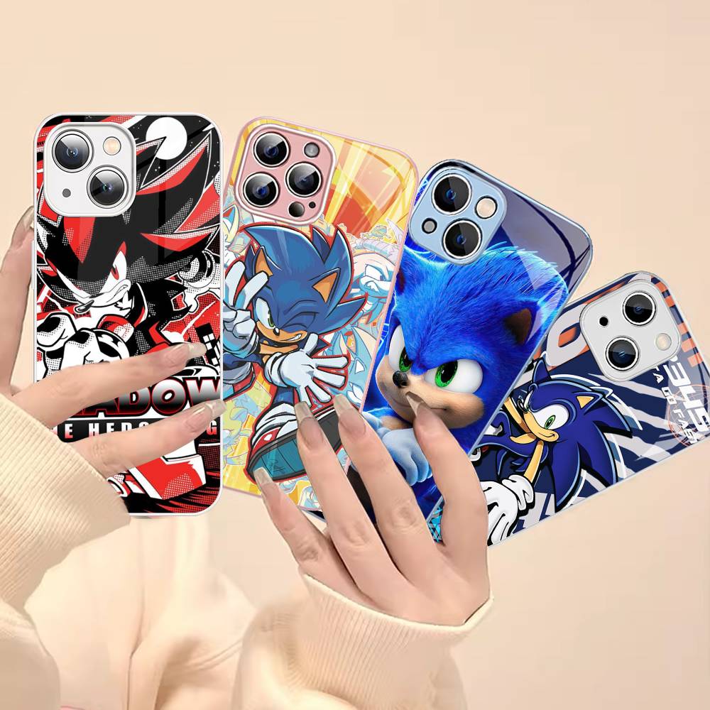 Game Sonic Movie Anime Tempered Glass For Iphone 14 13 12 11 Pro Mini XS MAX 14Plus X XS XR Fundas