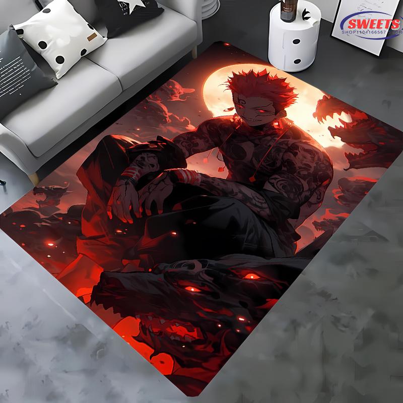 New To Sukuna Jujutsu Kaisen Carpet ! Beautify Space, Anti-slip Sound Insulation Living Room Bedroom Office Area Can Be Used Mat
