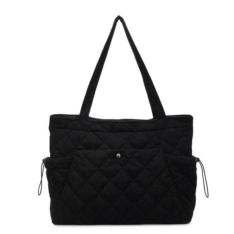 Large Capacity Casual Shoulder Bag Women Stylish Rhombus Quilted Crossbody Tote Urban Minimalist Design