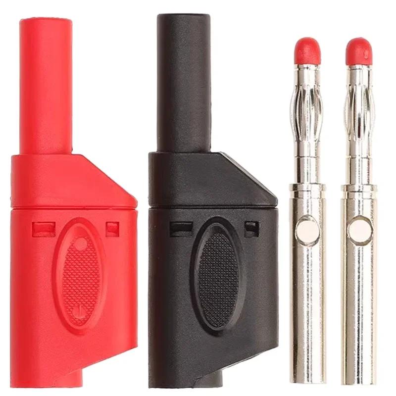 10Pcs Stackable 4mm Banana Plug Nickel-plated Lantern Plug Retractable Banana Plugs Connector with Safety Sheath